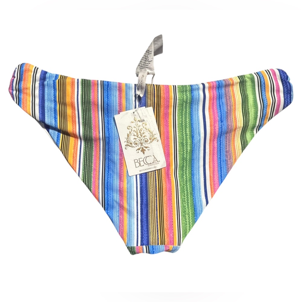 BECCA by Rebecca Virtue Print Play Leila Cut Out Bikini Bottom size L NWT - Picture 3 of 7